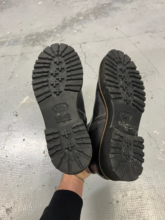 Maison Margiela Grey Eroded Ankle Leather Boots VjUjeRb 5