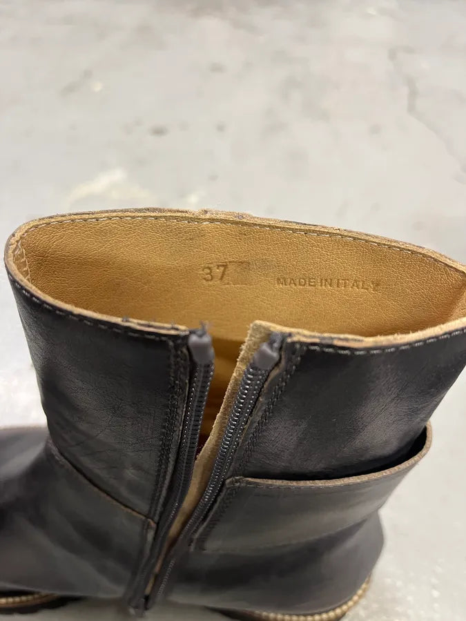 Maison Margiela Grey Eroded Ankle Leather Boots VjUjeRb 6