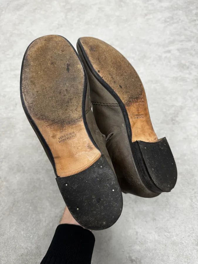 Maison Margiela Brown Eroded Leather Boots mBsEoeH 4