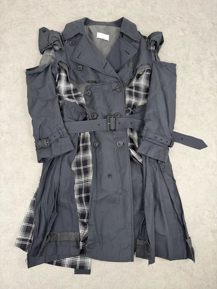 Maison Margiela Grey Sample Destructured Ripped Trench Coat  MNkBKEW 0