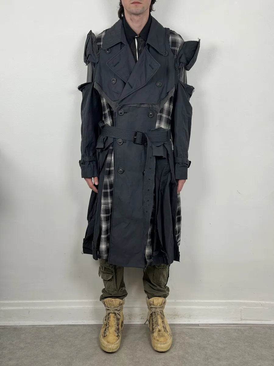 Maison Margiela Grey Sample Destructured Ripped Trench Coat  MNkBKEW 1