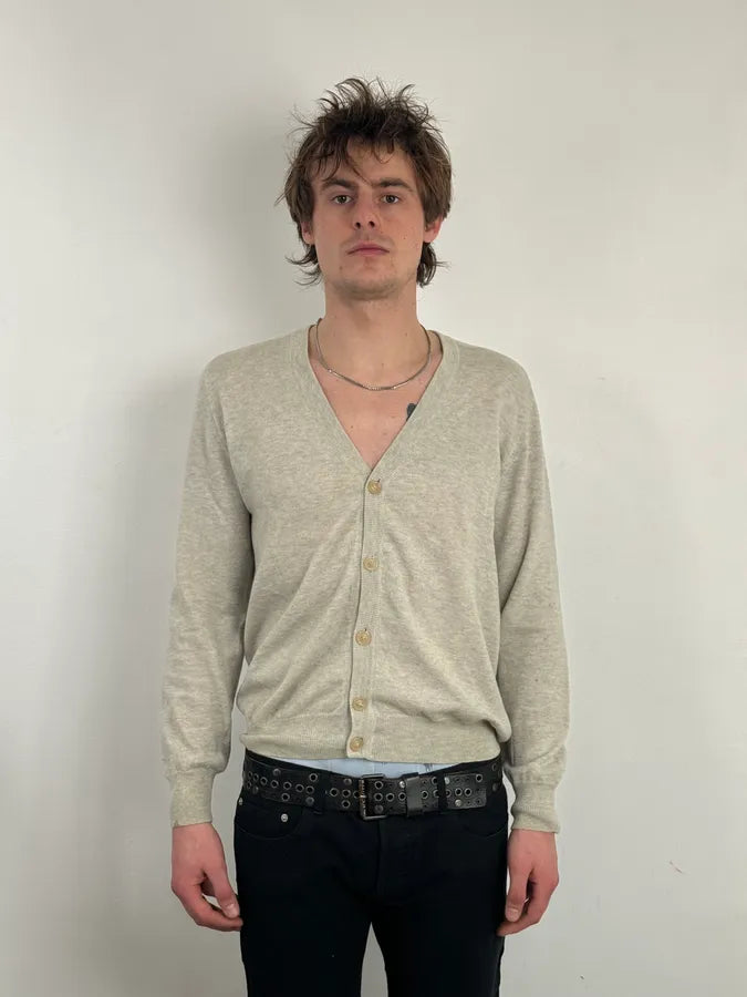 Maison Margiela Grey Signature Cardigan Sweater vqDCfqR 1