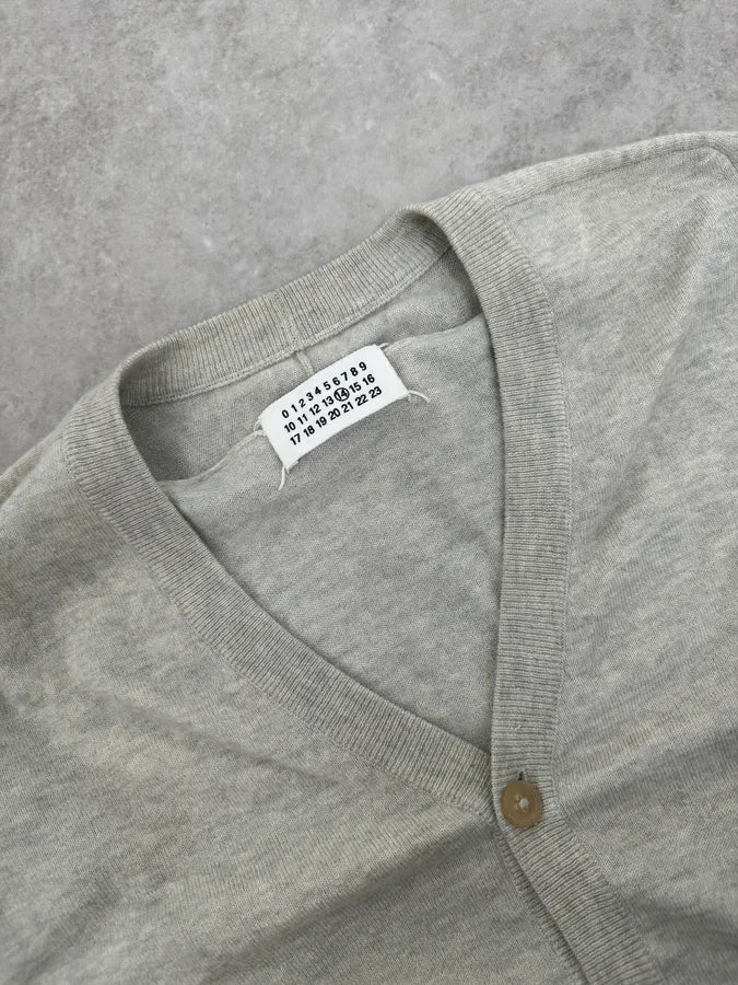 Maison Margiela Grey Signature Cardigan Sweater vqDCfqR 9