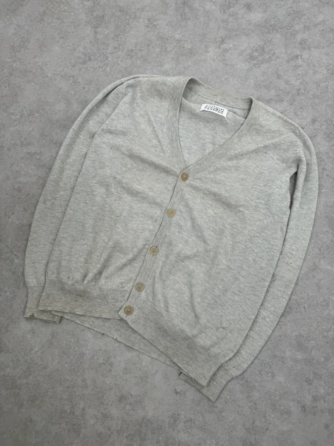 Maison Margiela Grey Signature Cardigan Sweater vqDCfqR 3