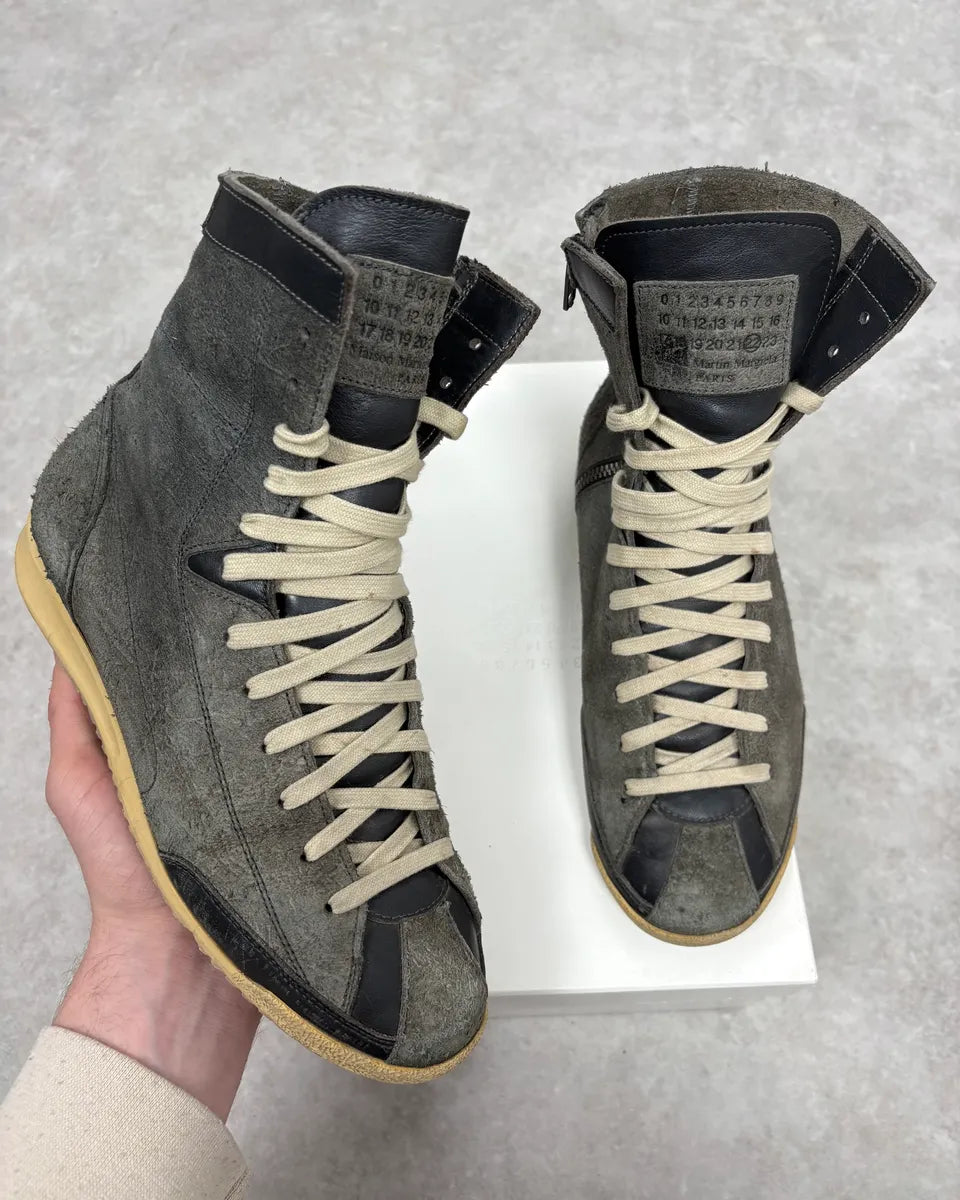 Maison Margiela Grey Suede Leather Brutalist High Shoes aUCseiq 0