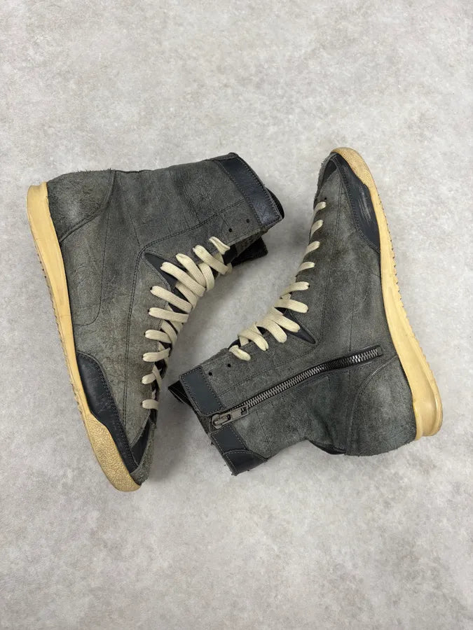 Maison Margiela Grey Suede Leather Brutalist High Shoes aUCseiq 5