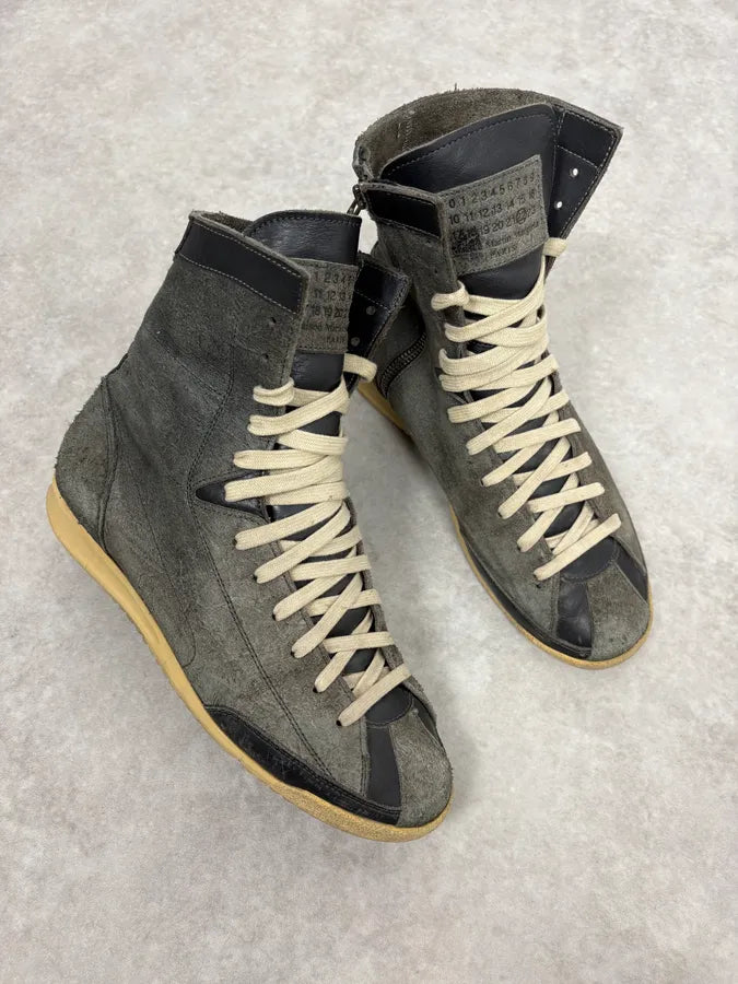 Maison Margiela Grey Suede Leather Brutalist High Shoes aUCseiq 4