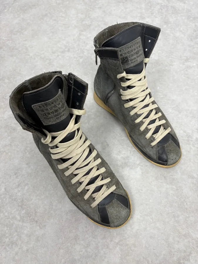 Maison Margiela Grey Suede Leather Brutalist High Shoes aUCseiq 3