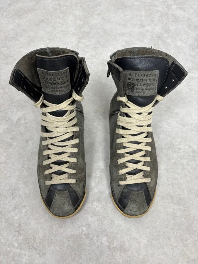 Maison Margiela Grey Suede Leather Brutalist High Shoes aUCseiq 1