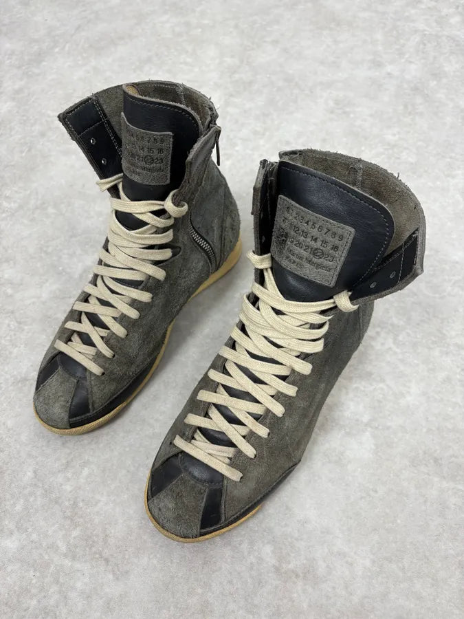 Maison Margiela Grey Suede Leather Brutalist High Shoes aUCseiq 2