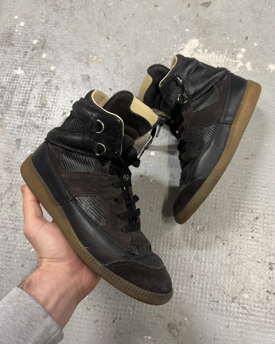 Maison Margiela High Black & Brown Leather High Gum Shoes EHvynFu 0