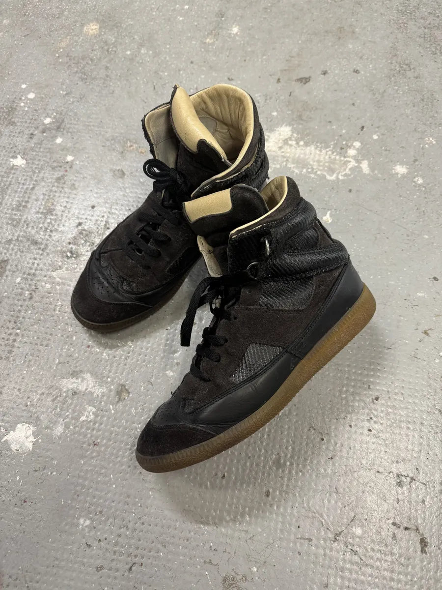 Maison Margiela High Black & Brown Leather High Gum Shoes EHvynFu 2