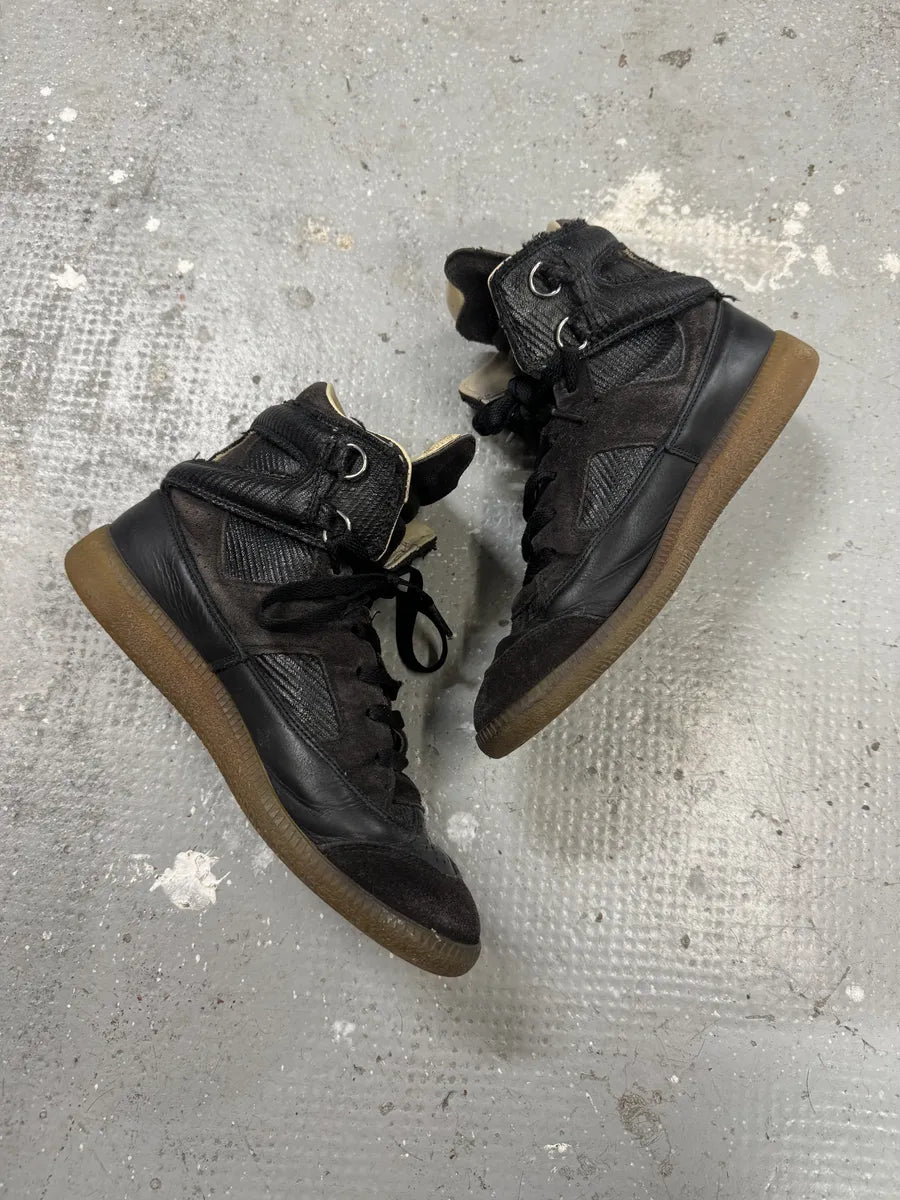 Maison Margiela High Black & Brown Leather High Gum Shoes BaPVpjn 5
