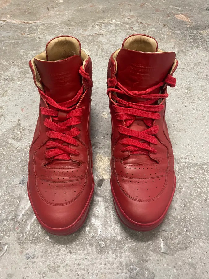 Maison Margiela High Red Leather Avant-Garde Shoes qxEncTO 1