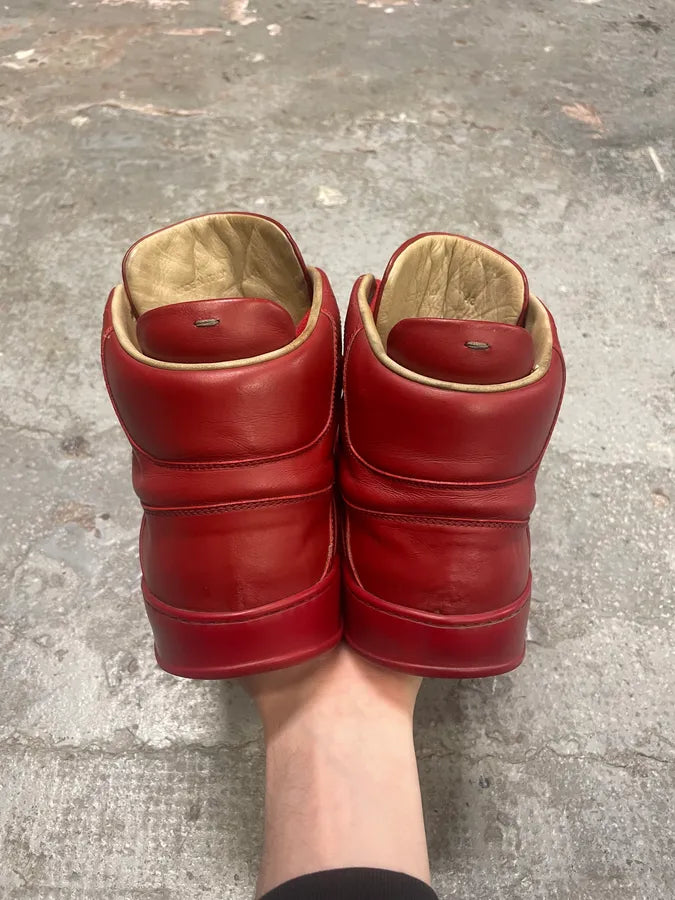 Maison Margiela High Red Leather Avant-Garde Shoes qxEncTO 6