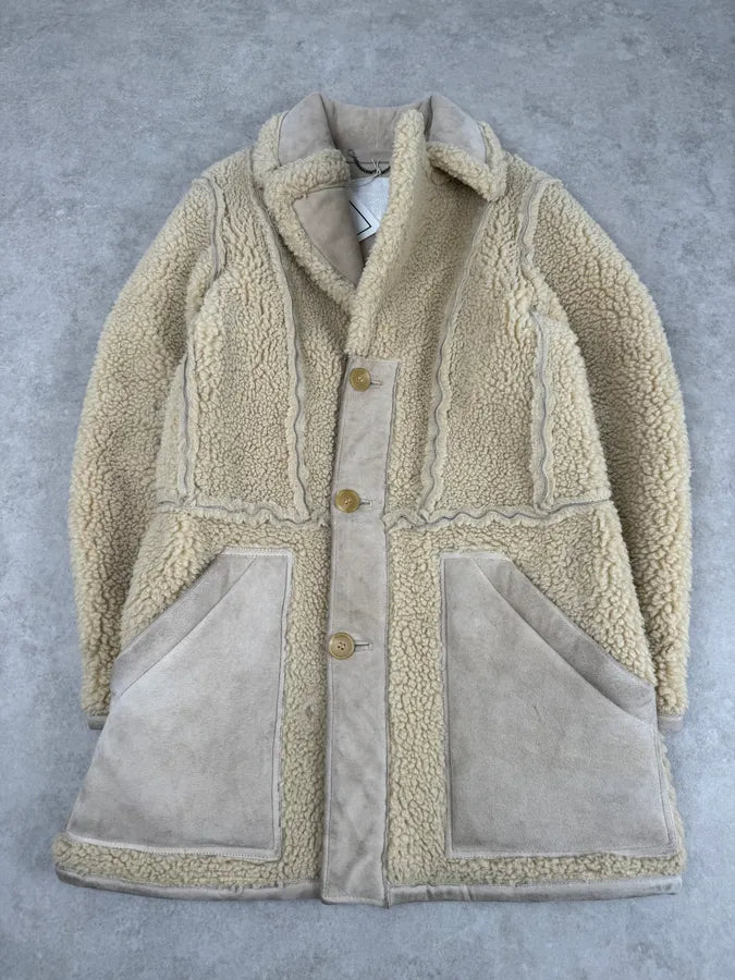 AW2000 Maison Margiela H&M Beige Re-edition Shearling Jacket yPRmIds 3