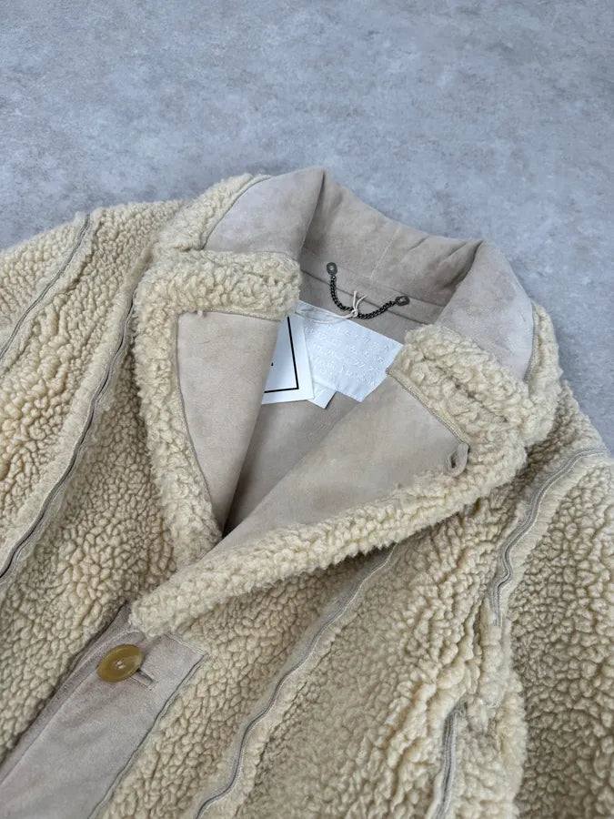AW2000 Maison Margiela H&M Beige Re-edition Shearling Jacket yPRmIds 4