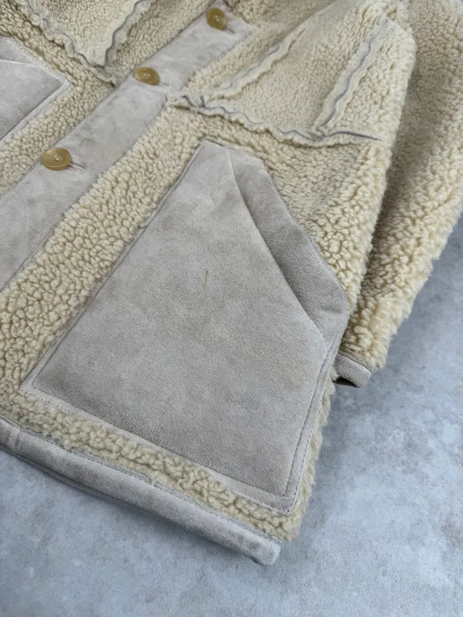 AW2000 Maison Margiela H&M Beige Re-edition Shearling Jacket yPRmIds 5