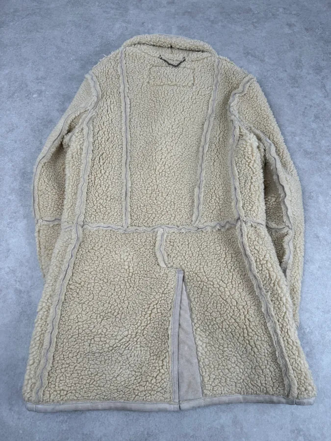 AW2000 Maison Margiela H&M Beige Re-edition Shearling Jacket yPRmIds 6