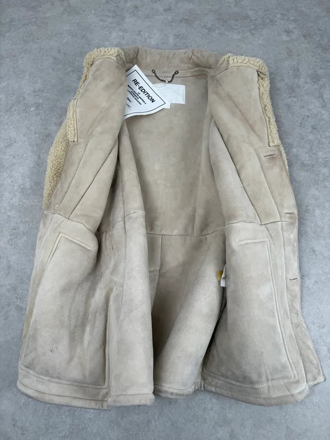 AW2000 Maison Margiela H&M Beige Re-edition Shearling Jacket yPRmIds 7