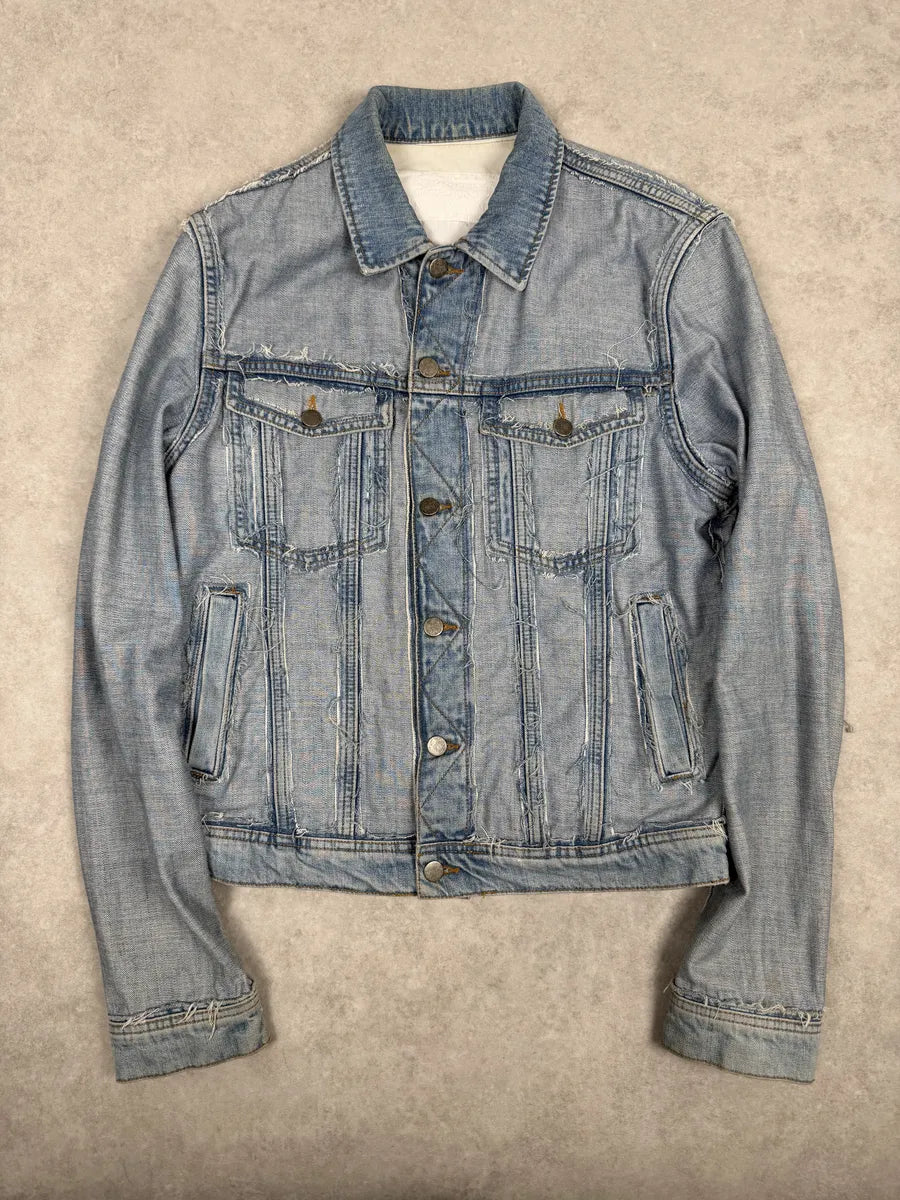 Maison Margiela H&M Blue Distressed Denim Jacket EwEfZrw 0