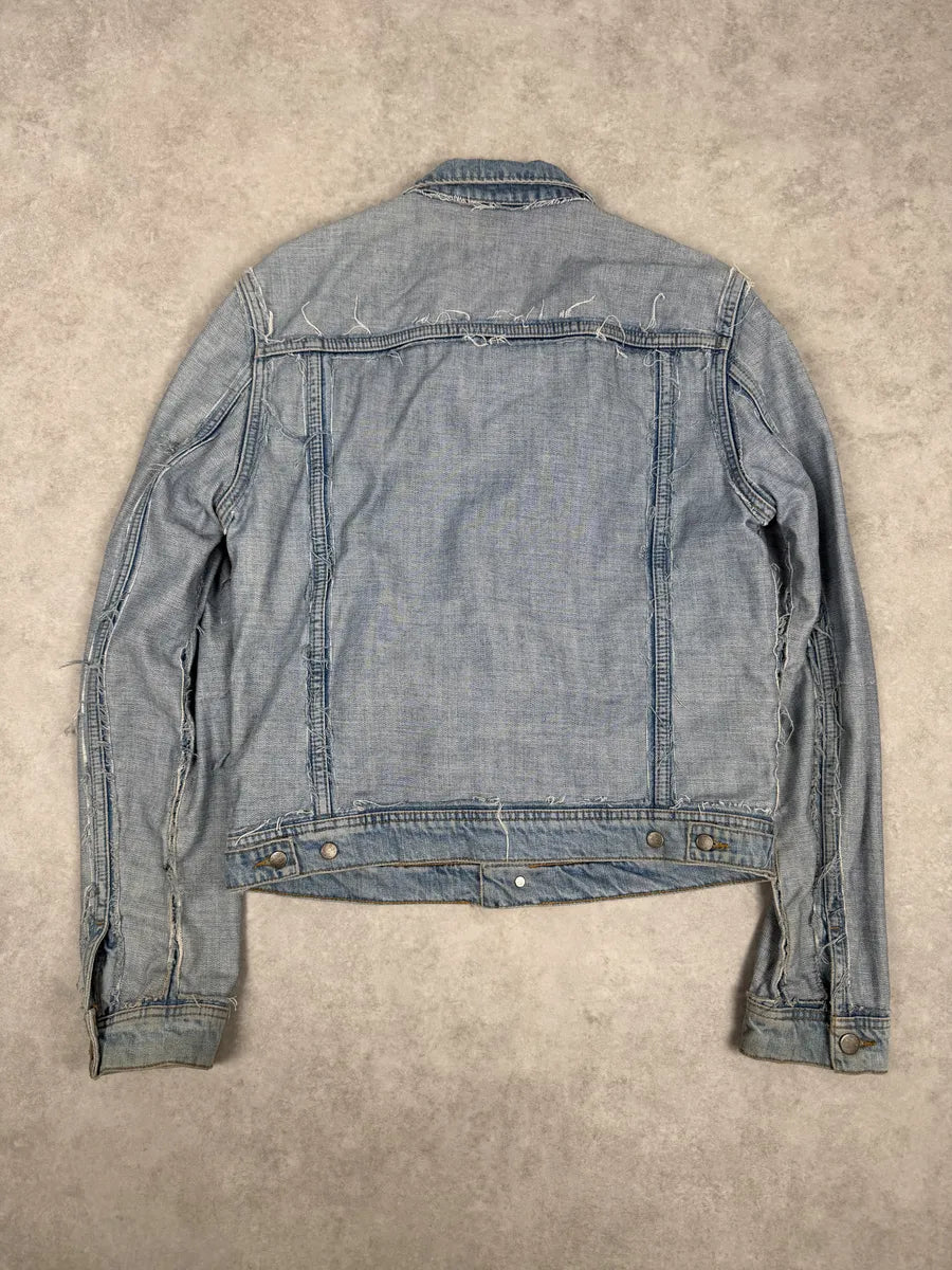 Maison Margiela H&M Blue Distressed Denim Jacket EwEfZrw 1
