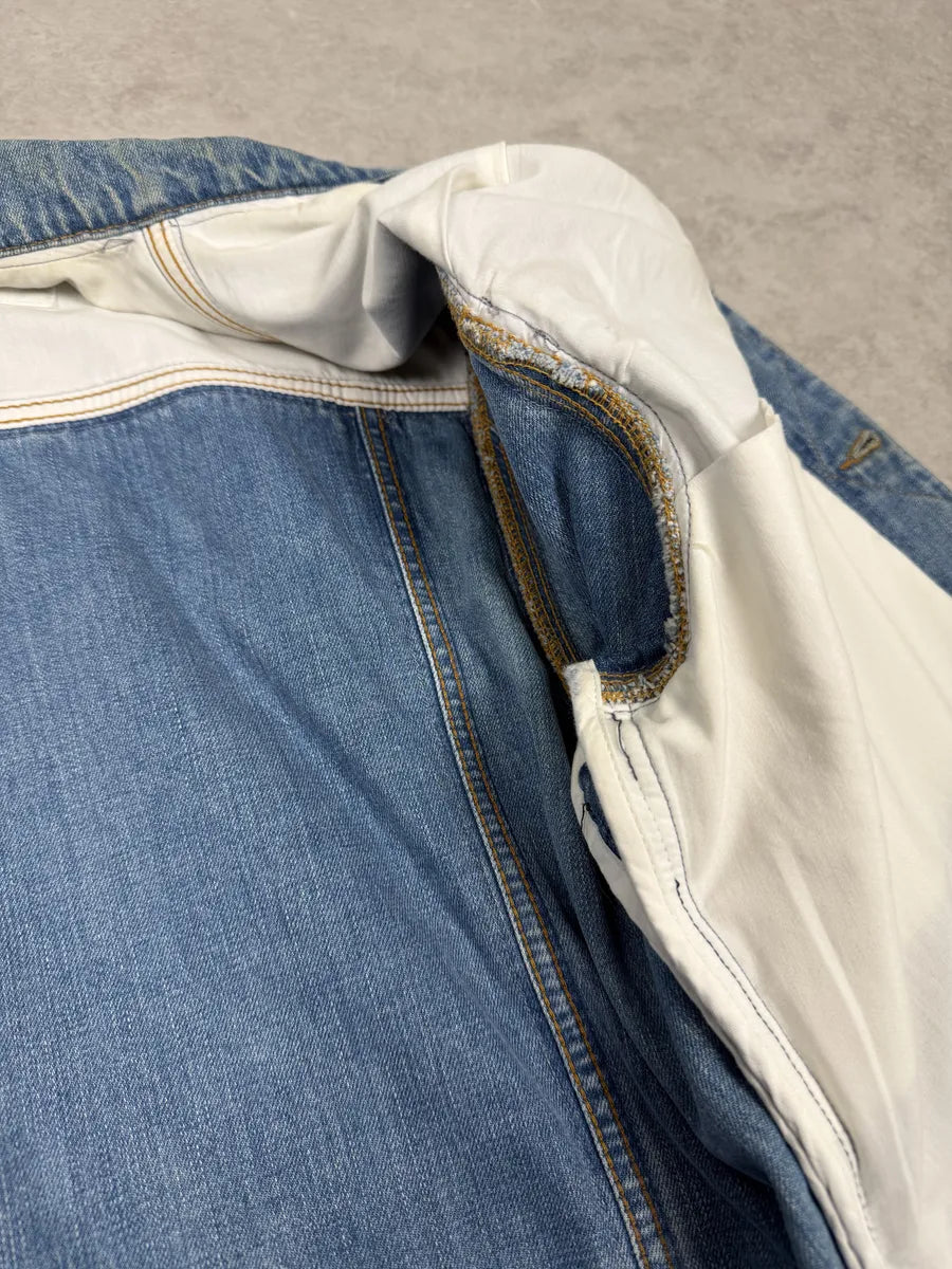 Maison Margiela H&M Blue Distressed Denim Jacket EwEfZrw 10