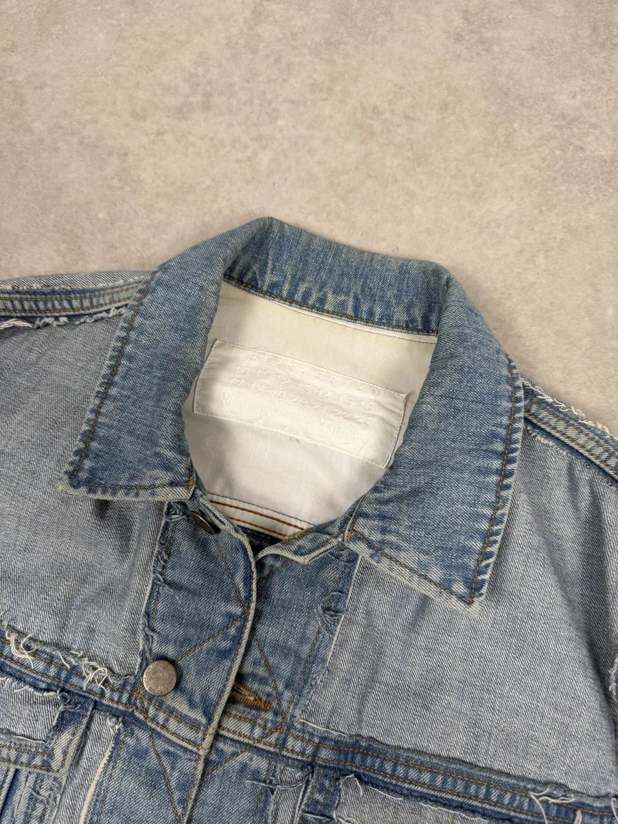 Maison Margiela H&M Blue Distressed Denim Jacket EwEfZrw 11