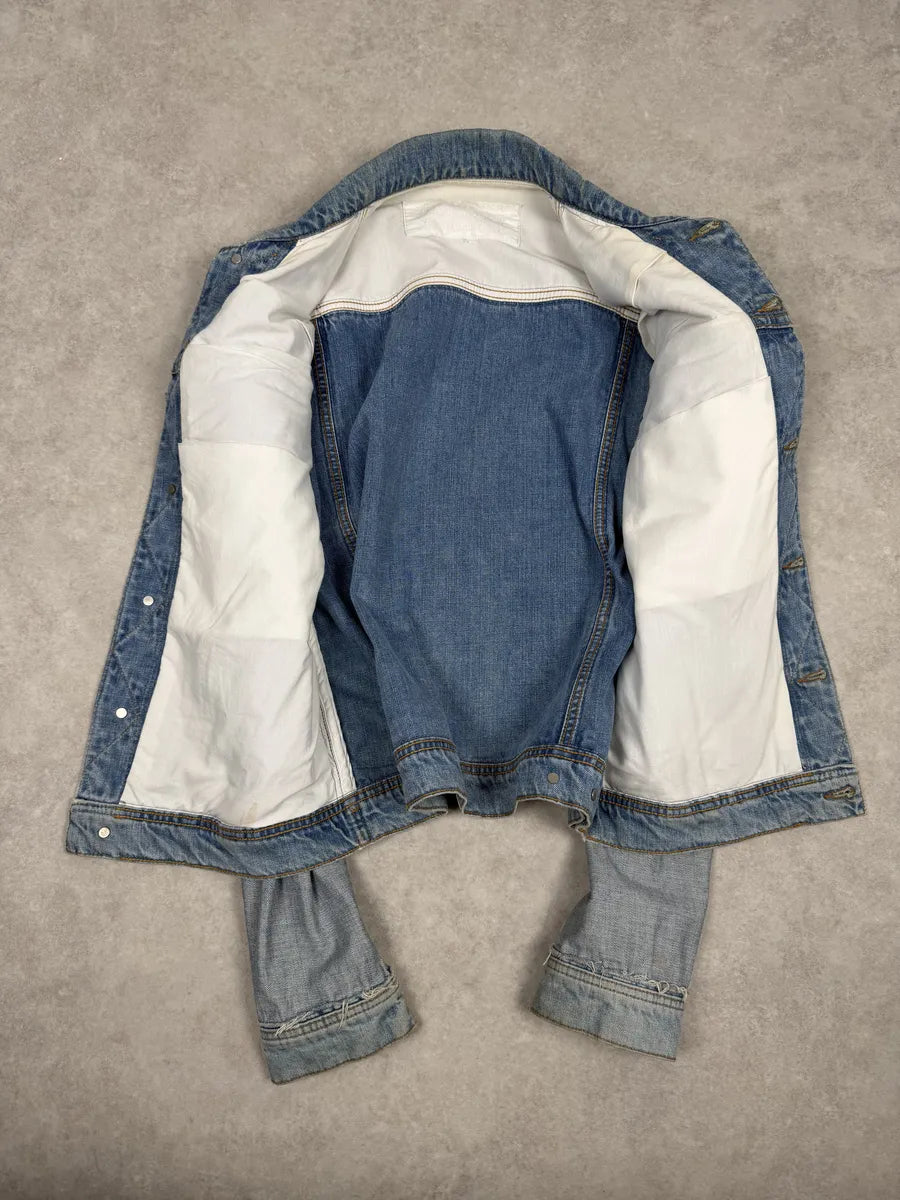 Maison Margiela H&M Blue Distressed Denim Jacket EwEfZrw 6