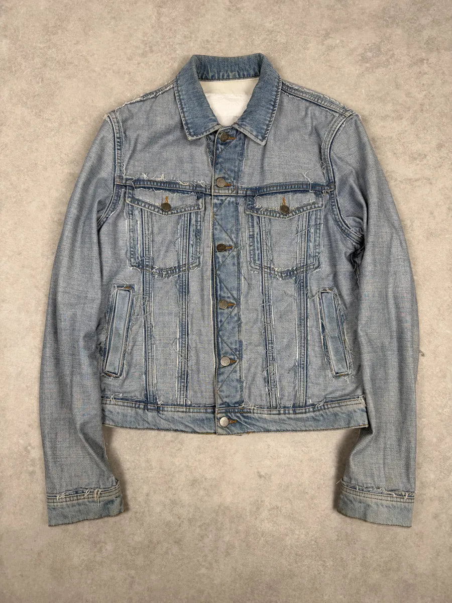 Maison Margiela H&M Blue Distressed Denim Jacket EwEfZrw 7