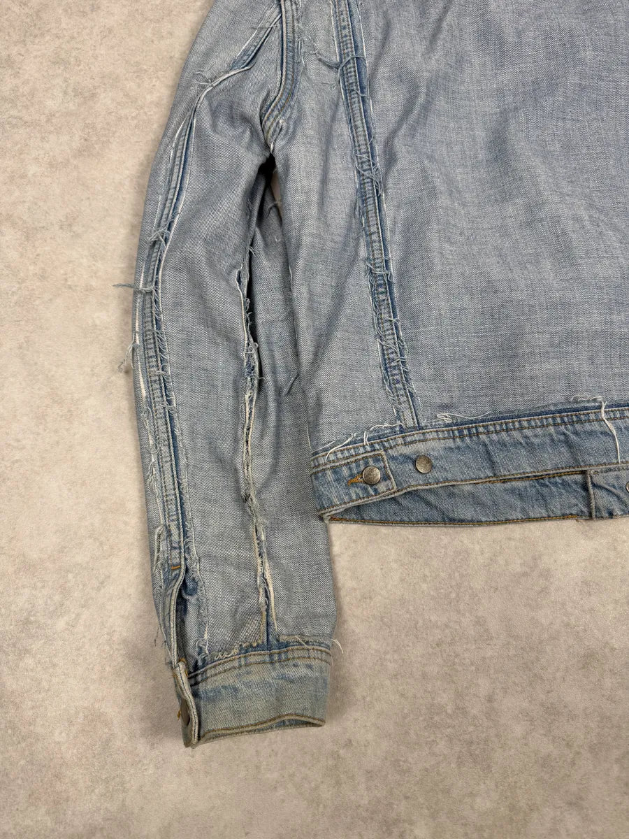 Maison Margiela H&M Blue Distressed Denim Jacket EwEfZrw 8