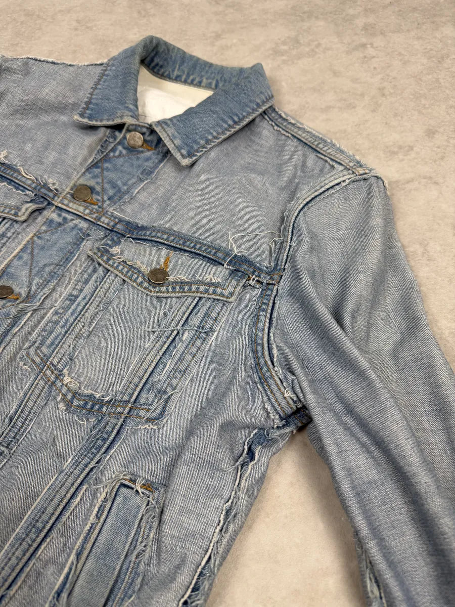 Maison Margiela H&M Blue Distressed Denim Jacket EwEfZrw 9