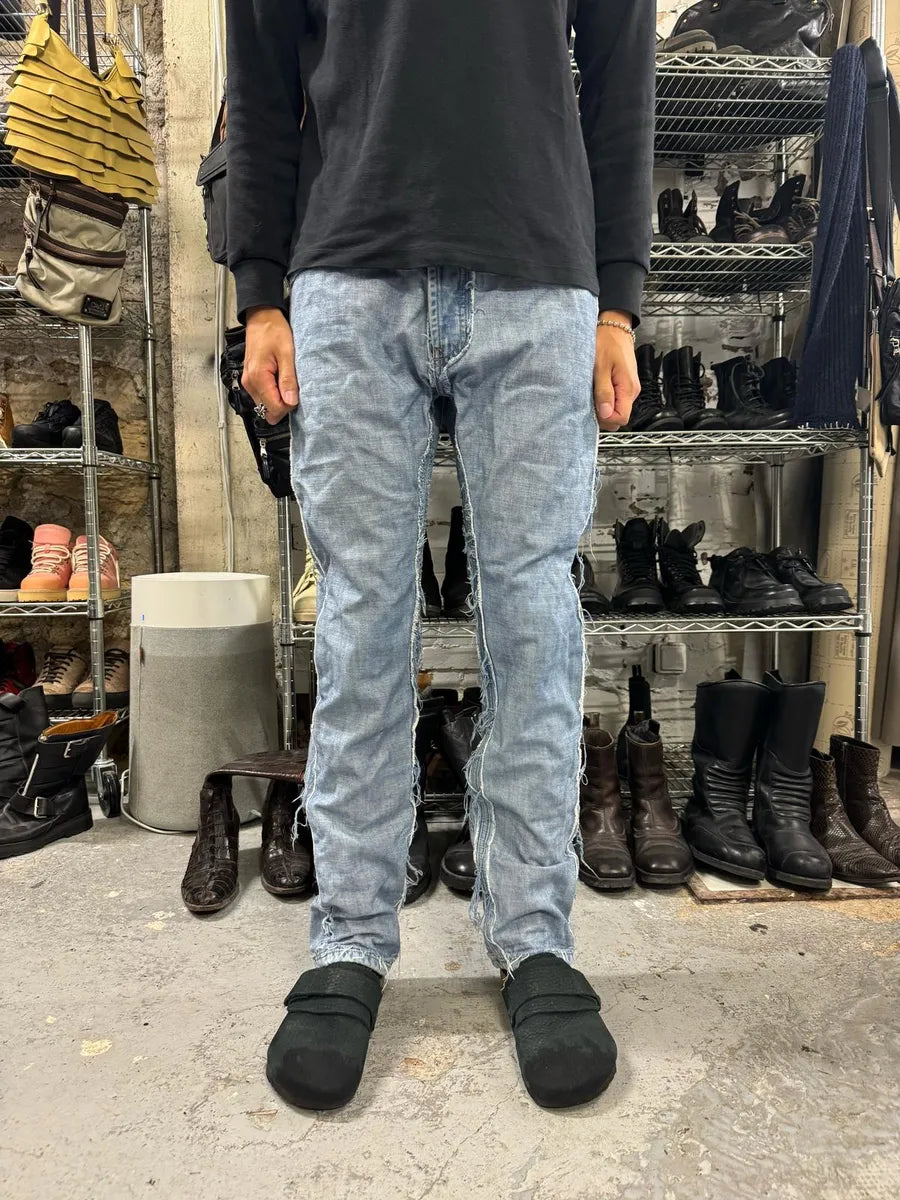 Maison Margiela H&M Blue Distressed Inside Out Denim Jeans KFuBnQp 1