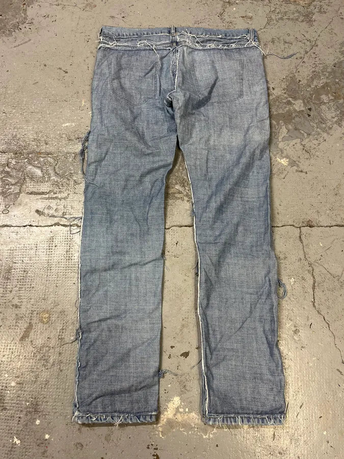 Maison Margiela H&M Blue Distressed Inside Out Denim Jeans KFuBnQp 7