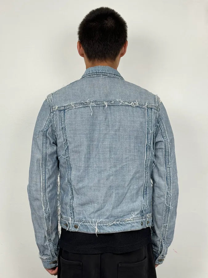 Maison Margiela H&M Blue Distressed Re-Edition Denim Jacket YCsenzZ 1