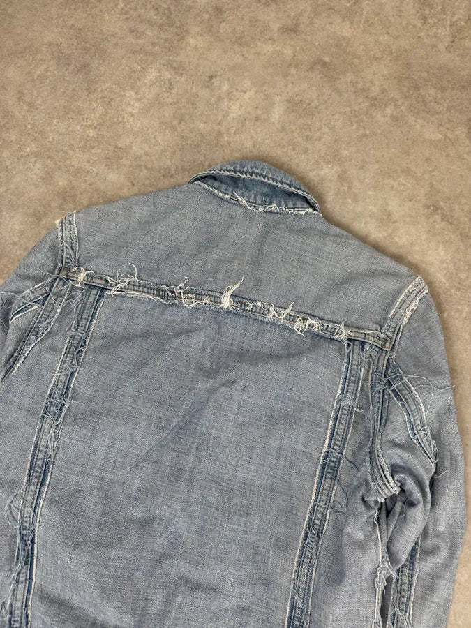 Maison Margiela H&M Blue Distressed Re-Edition Denim Jacket YCsenzZ 5