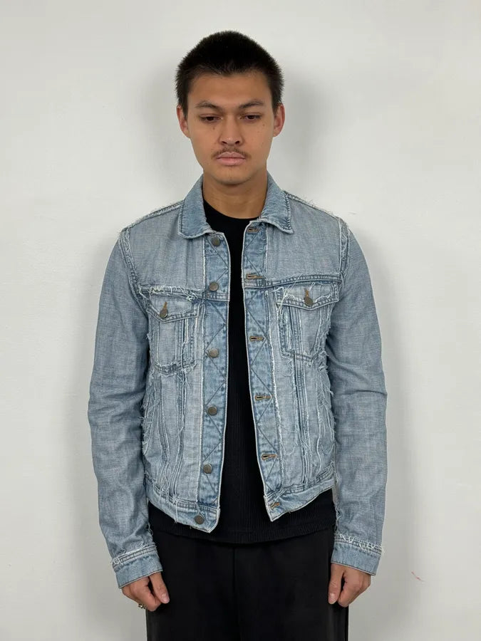 Maison Margiela H&M Blue Distressed Re-Edition Denim Jacket YCsenzZ 0