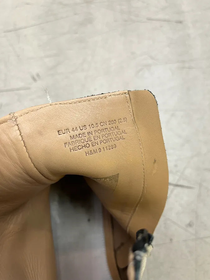 Maison Margiela H&M White Painted Leather Boots LsWEeBW 9