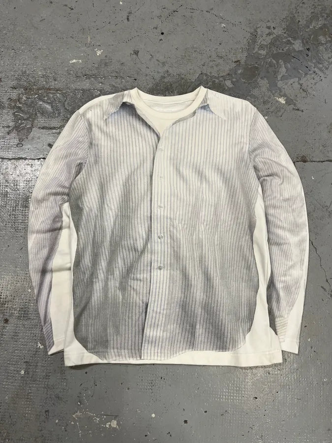 Maison Margiela H&M White Trompe L’oeil Shirt Sweater EWYIiBm 0