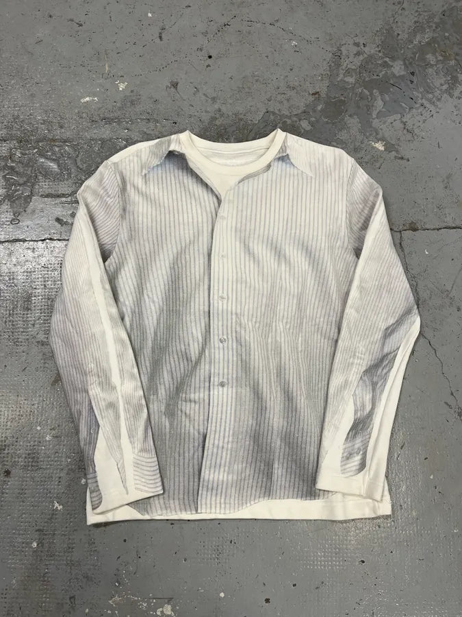 Maison Margiela H&M White Trompe L’oeil Shirt Sweater EWYIiBm 2