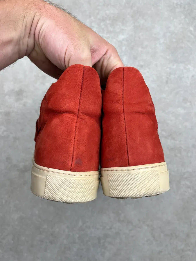 Maison Margiela Hybrid Red Suede Replica High Leather Sneakers AUkkLTV 5