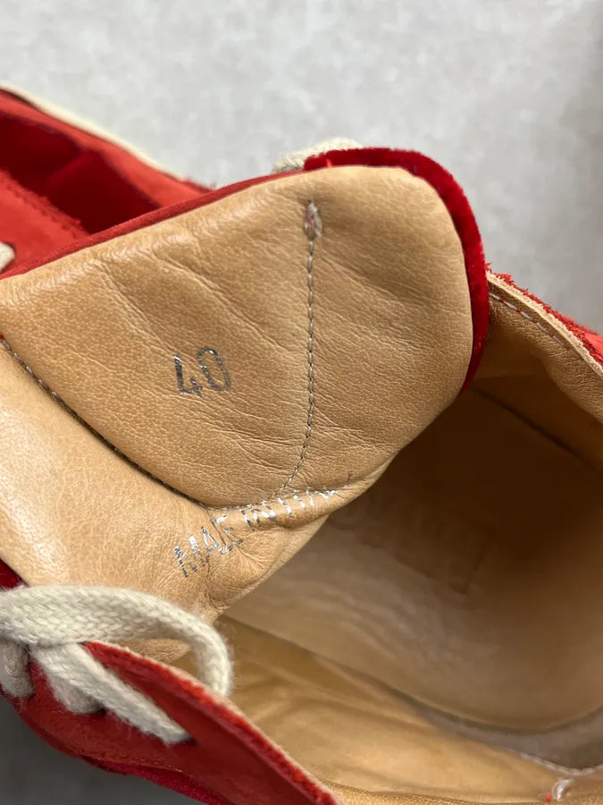 Maison Margiela Hybrid Red Suede Replica High Leather Sneakers AUkkLTV 7