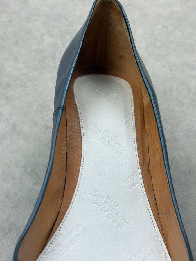 Maison Margiela Iridescent Blue Leather Pump Heels YesSxWj 9