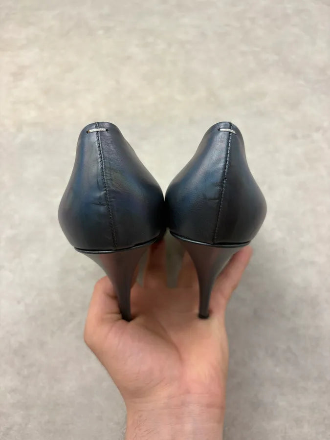 Maison Margiela Iridescent Blue Leather Pump Heels YesSxWj 6