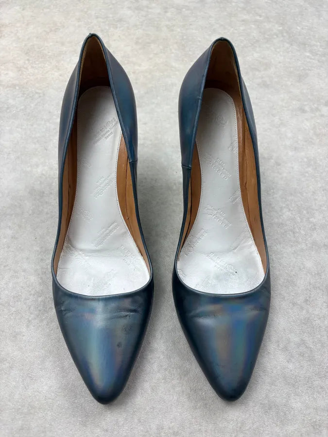 Maison Margiela Iridescent Blue Leather Pump Heels YesSxWj 1