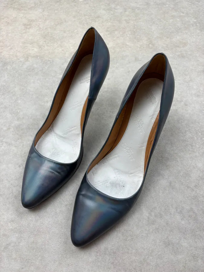 Maison Margiela Iridescent Blue Leather Pump Heels YesSxWj 2