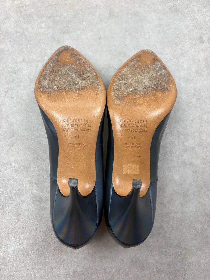 Maison Margiela Iridescent Blue Leather Pump Heels YesSxWj 7