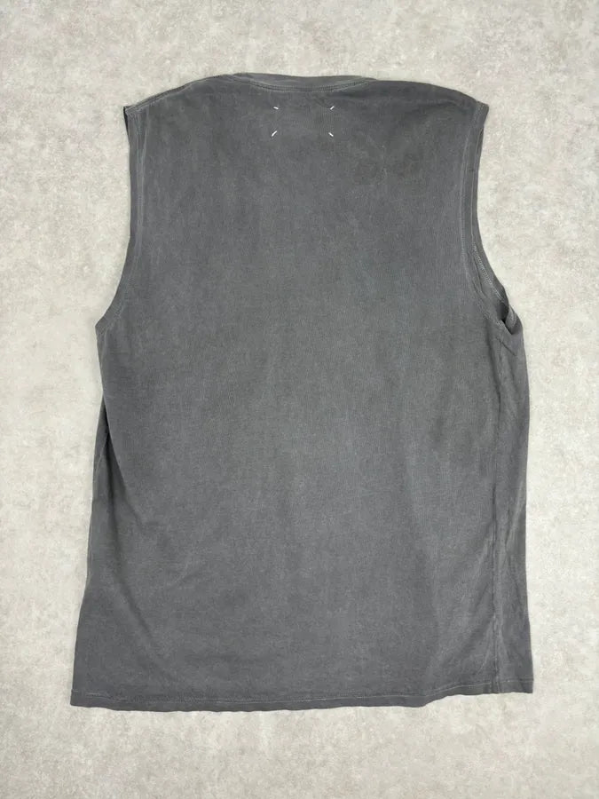 AW2001 Maison Margiela Grey Signature Sleeveless T-Shirt QoeQJbx 1