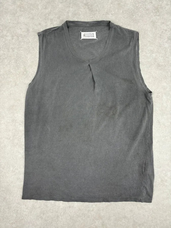 AW2001 Maison Margiela Grey Signature Sleeveless T-Shirt QoeQJbx 0