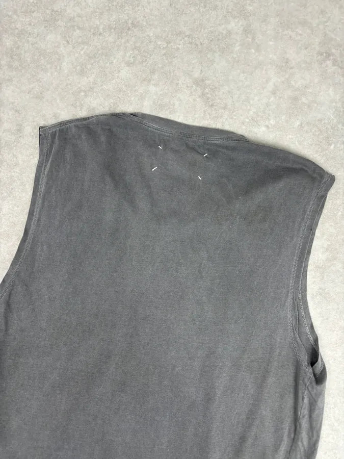 AW2001 Maison Margiela Grey Signature Sleeveless T-Shirt QoeQJbx 5